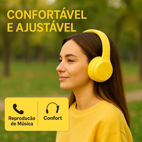 FONE DE OUVIDO BLUETOOTH ESTEREO ALTOMEX B-19 - Amarelo