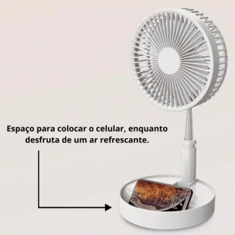 Ventilador Silencioso 3 em 1 – Portátil, Retrátil e Super Potente