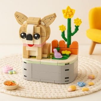 Brinquedo & Decoração de cachorro em blocos criativo