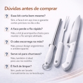 Kit Churrasco Profissional 3 Peças Faca Garfo Chaira Aço Inox