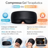 Máscara Gel Terapêutica Fria Quente Dor Cabeça e Olhos - Preto