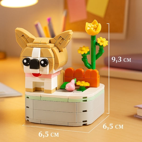 Brinquedo & Decoração de cachorro em blocos criativo - chihuahua