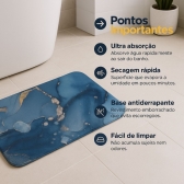 Kit 2 Tapetes Impermeável Antiderrapante Banheiro Cozinha - Redondo/Quadrado