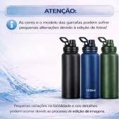 Garrafa Térmica Inox 1200ml Parede Dupla Isolamento a Vácuo Antivazamento com Alça 180° - Azul