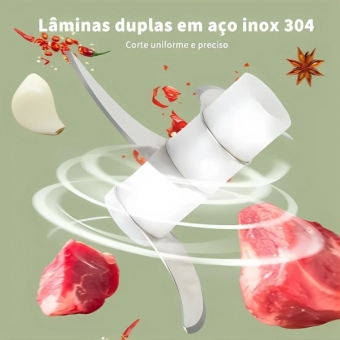 Mini Processador Moedor De Alimentos 250ml 3 Lâminas Usb