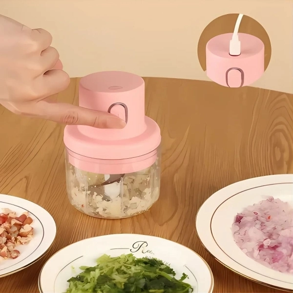Mini Processador Moedor De Alimentos 250ml 3 Lâminas Usb
