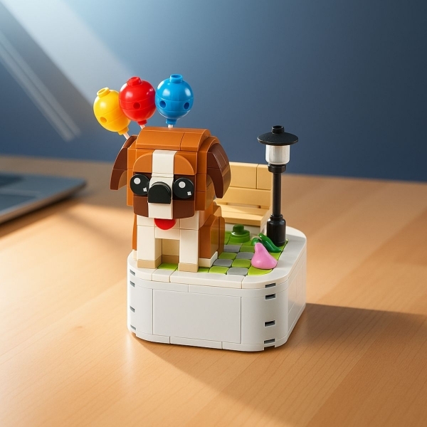 Brinquedo & Decoração de cachorro em blocos criativo - São Bernardo