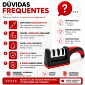 Kit Faca Serrilhada 24cm Inox Profissional Com Afiador 3 Estagios