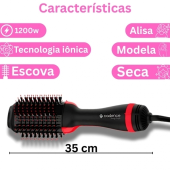 Escova secadora 4 em 1 Cadence Ceramica Ionizada Turmalina