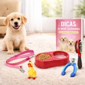 Kit Primeiro Cachorro Acessórios Filhote Comedouro Guia - Fêmea