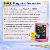 Lousa Mágica Infantil LCD 12 Para Desenhar e Escrever - Rosa