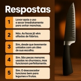 Kit Facas Cozinha 6 Peças Aço Inox Com Tesoura e Descascador
