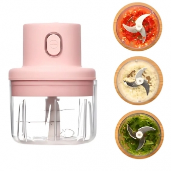 Mini Processador Moedor De Alimentos 250ml 3 Lâminas Usb