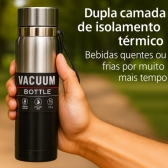 Garrafa Vacuum 800ml - Preto_Prata