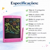 Lousa Mágica Infantil LCD 12 Para Desenhar e Escrever - Rosa
