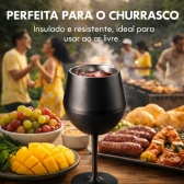 Copo Térmico 2 em 1 Aço Inox 400ml Taça Bebida Fria Quente - Preta