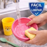Kit Alimentação Infantil 4 Peças Bebê Livre BPA 0 a 24 Meses - Prato Vermelho
