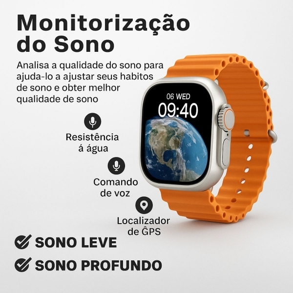 Relógio Smarthwacth inteligente a Porva D´água Bluetooth X11 - Laranja