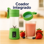 Mini Liquidificador Portátil Recarregável 380ML 6 Laminas - Verde
