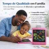 Lousa Mágica Infantil LCD 12 Para Desenhar e Escrever - Rosa