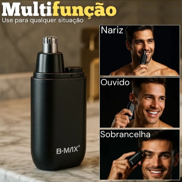 Máquina Cabelo Acabamento Profissional Aparador Pelos Nasal Prateado