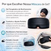 Máscara Gel Terapêutica Fria Quente Dor Cabeça e Olhos - Preto