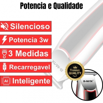 Máquina Cabelo Acabamento Profissional Aparador Pelos Nasal Prateado