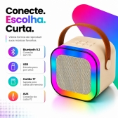 Caixa de Som Bluetooth 20W RGB com Microfone Sem Fio Karaokê Portátil USB TF AUX