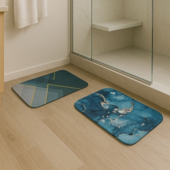 Kit 2 Tapetes Impermeável Antiderrapante Banheiro Cozinha