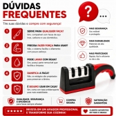 Kit Faca Serrilhada 24cm Inox Profissional Com Afiador 3 Estagios E Balanca Digital 10kg