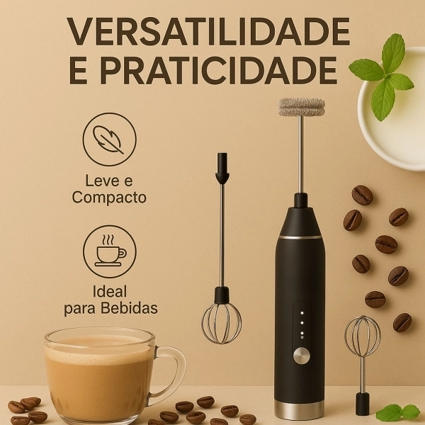 Mixer Elétrico Portátil Com 2 Batedores 3 Velocidades Usb