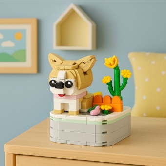 Brinquedo & Decoração de cachorro em blocos criativo