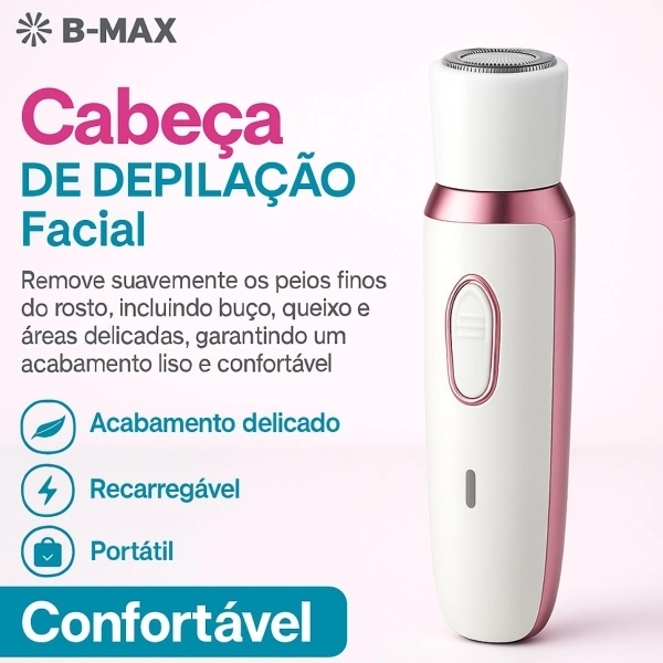 Depilador Elétrico 4 em 1 Recarregável para Rosto e Corpo