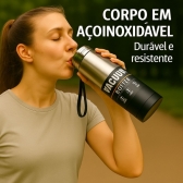 Garrafa Vacuum 800ml - Preto_Prata