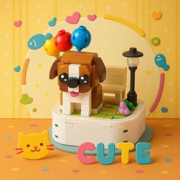 Brinquedo & Decoração de cachorro em blocos criativo - São Bernardo