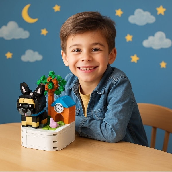 Brinquedo & Decoração de cachorro em blocos criativo - Bulldog