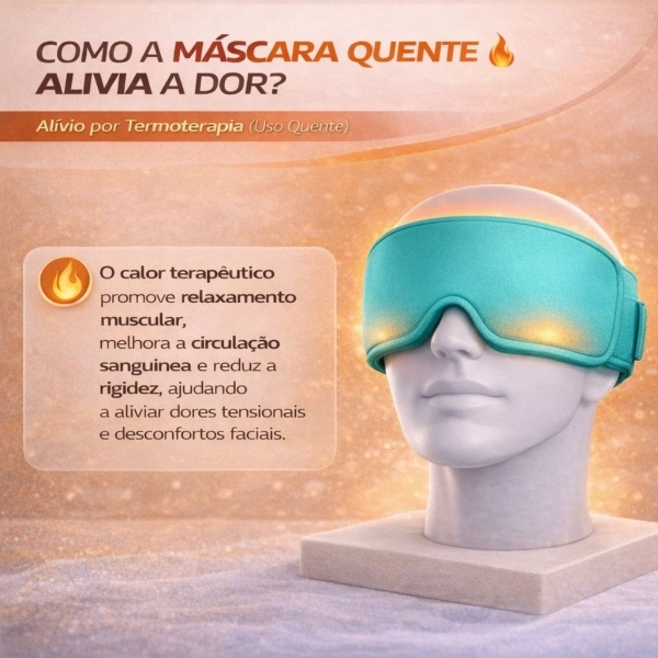 Máscara Gel Terapêutica Fria Quente Dor Cabeça e Olhos - Verde-água