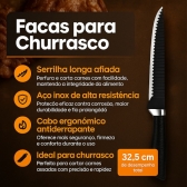 Kit Facas Cozinha 6 Peças Aço Inox Com Tesoura e Descascador