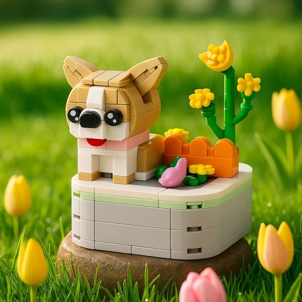 Brinquedo & Decoração de cachorro em blocos criativo - chihuahua