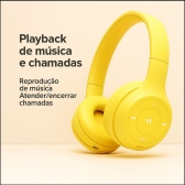 FONE DE OUVIDO BLUETOOTH ESTEREO ALTOMEX B-19 - Amarelo