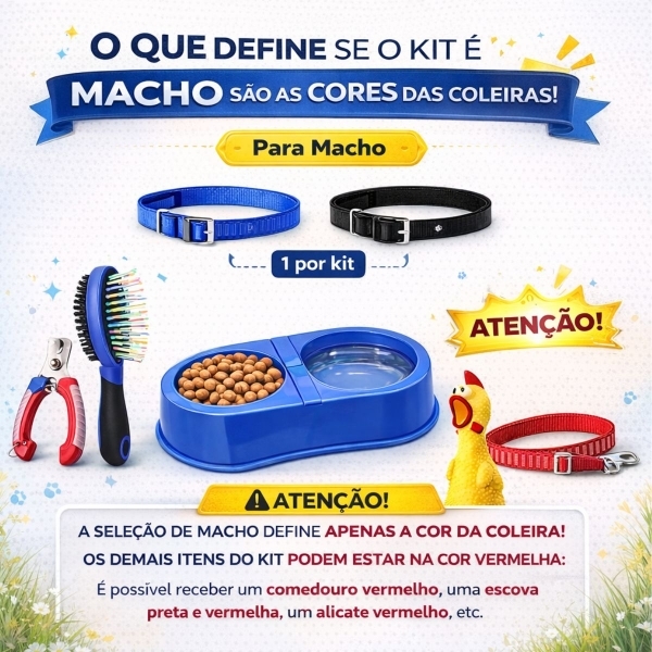 Kit Primeiro Cachorro Acessórios Filhote Comedouro Guia - Fêmea