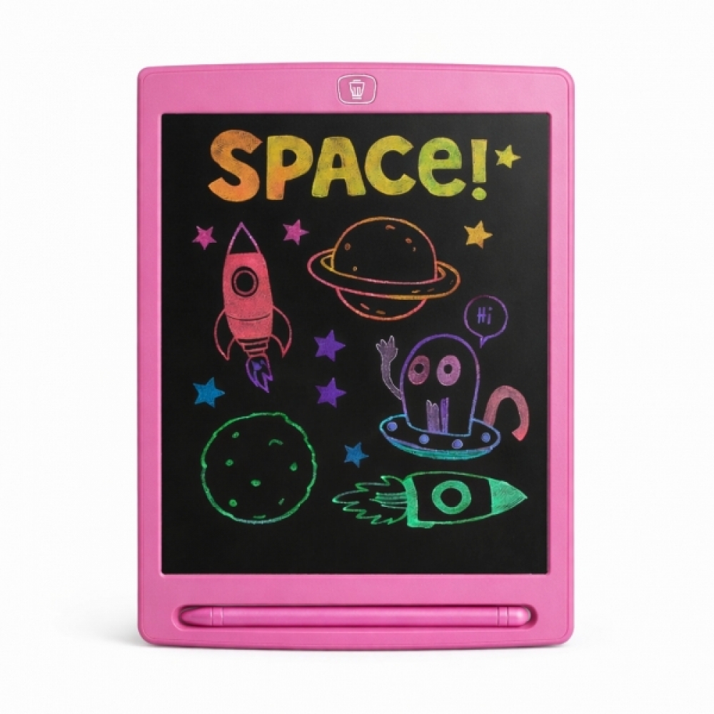 Lousa Mágica Infantil LCD 12 Para Desenhar e Escrever - Rosa