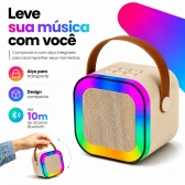 Caixa de Som Bluetooth 20W RGB com Microfone Sem Fio Karaokê Portátil USB TF AUX