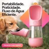 Garrafa Portátil Pet 2 em 1 Água e Ração 370ml Passeio - Rosa