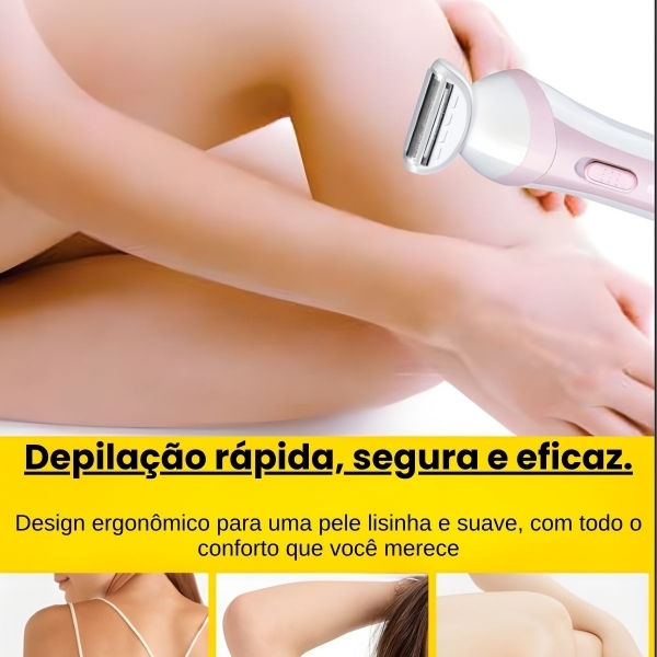 Depilador Elétrico Corporal Lady Shaver Aparador Pelo Nariz Rosa