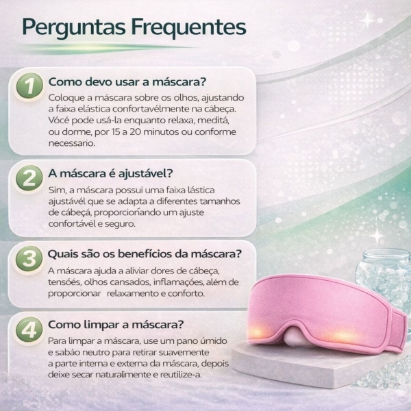 Máscara Gel Terapêutica Fria Quente Dor Cabeça e Olhos - Verde-água