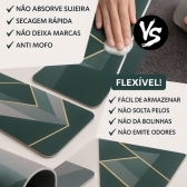 Kit 2 Tapetes Impermeável Antiderrapante Banheiro Cozinha - 2 Quadrado