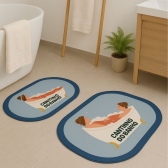 Kit 2 Tapetes Impermeável Antiderrapante Banheiro Cozinha - 2 Redondos