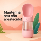 Garrafa Portátil Pet 2 em 1 Água e Ração 370ml Passeio - Rosa