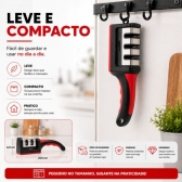 Kit Faca Serrilhada 24cm Inox Profissional Com Afiador 3 Estagios E Balanca Digital 10kg